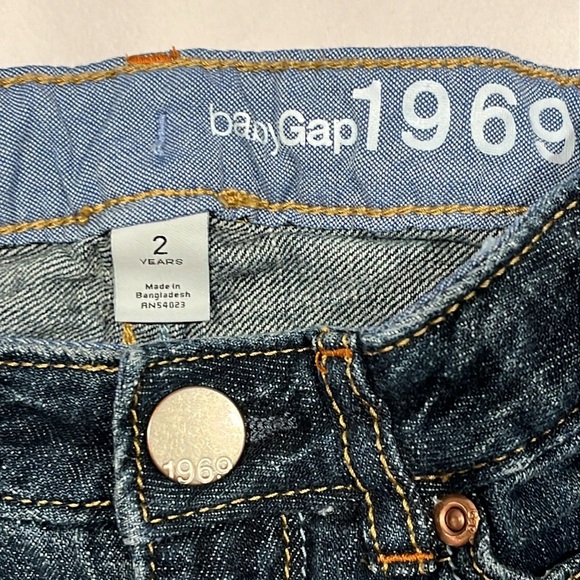 BABY GAP Toddler 2T Straight Jeans Dark Wash Denim Adjustable Waist - Picture 4 of 8